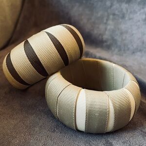 Set of two fabric-wrapped bangles